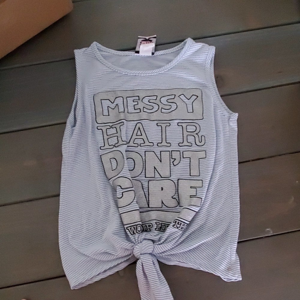 Messy hair don't care tank